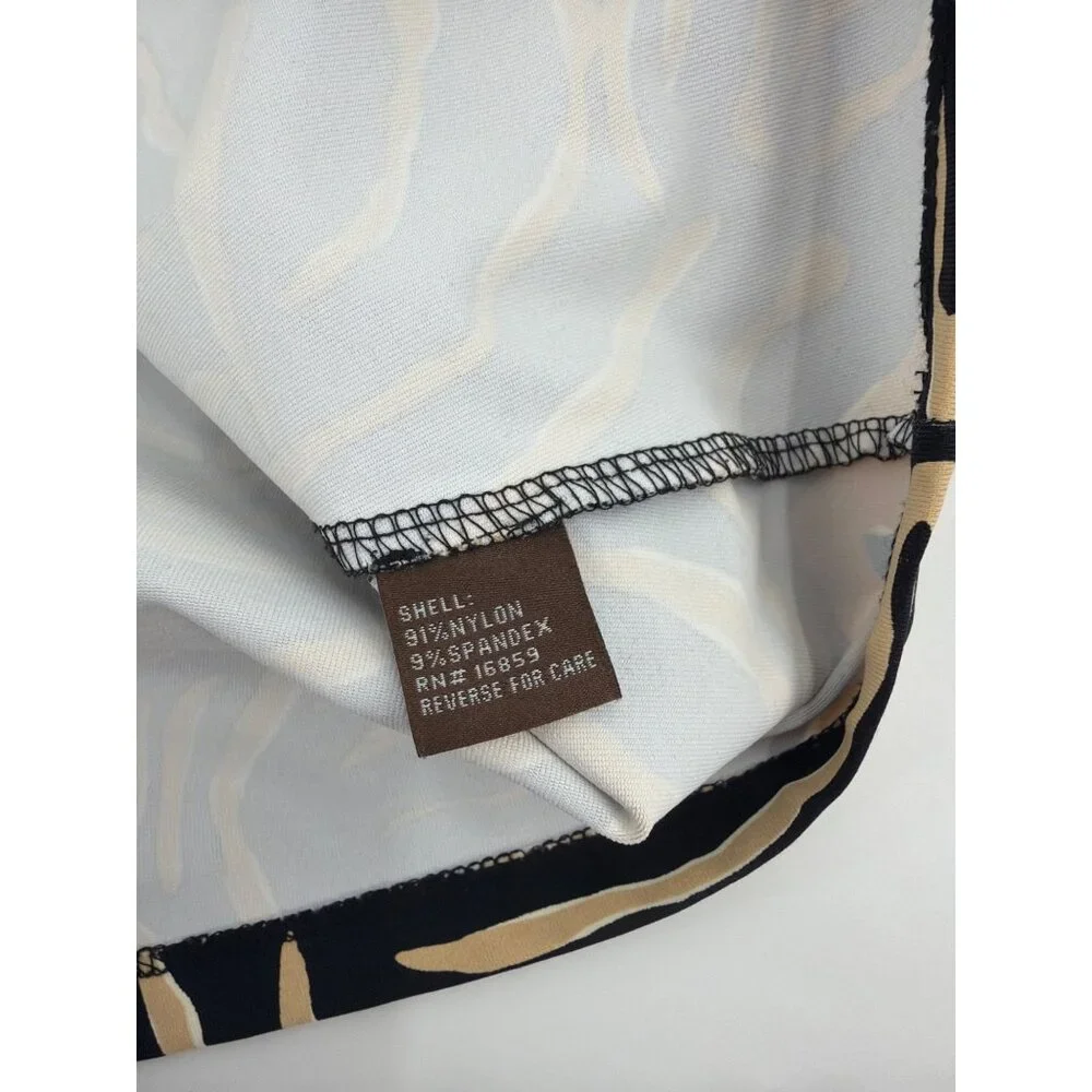 J. McLaughlin Durham Ruffle Neck Top Tiger Print Catalina Cloth Womens Medium